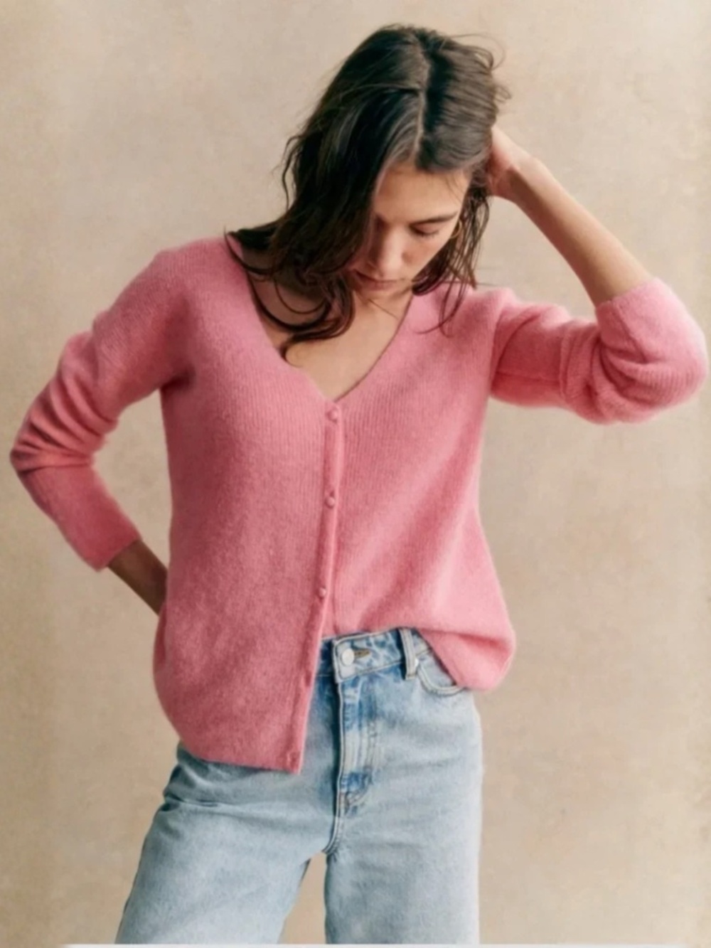 Sézane Barry Cardigan, Size XS, in Candy Pink - Picture 1 of 9